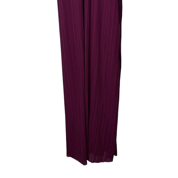 LULUS COMPELLING POISE BURGUNDY RED PLISSE CHIFFON CUTOUT SLEEVELESS MAXI DRESS - Picture 6 of 15